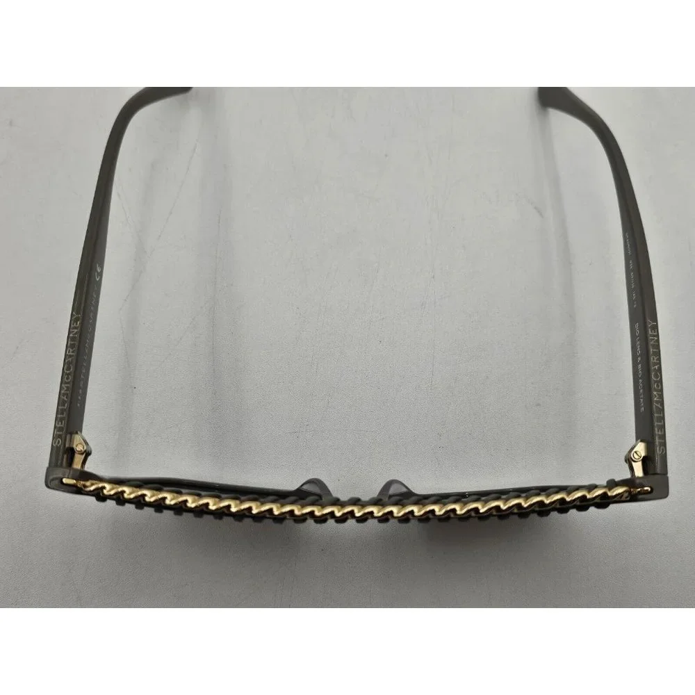 Stella McCartney Gray Sunglasses with Gold Chain Detail